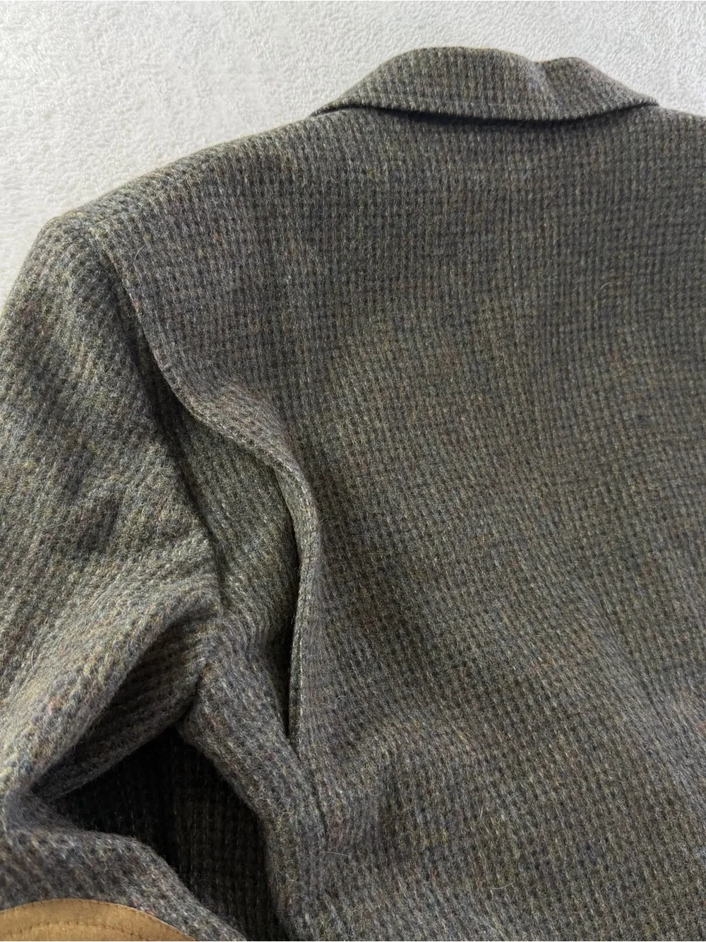 Pendleton Virgin Wool Tweed Sport Coat Men 40 Suede Elbow Patches 90s OliveBrown